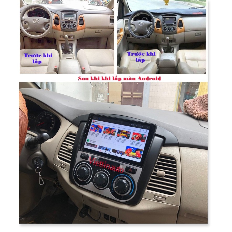 Mặt Dưỡng Toyota Innova 2007-2012 Bộ Bo Viền Số Sàn 9 Inch