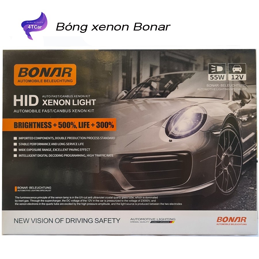 Bóng đèn siêu sáng ô tô ,Bóng đèn xenon BONAR ( hàng thanh lý bảo hành 6 tháng đổi mới )
