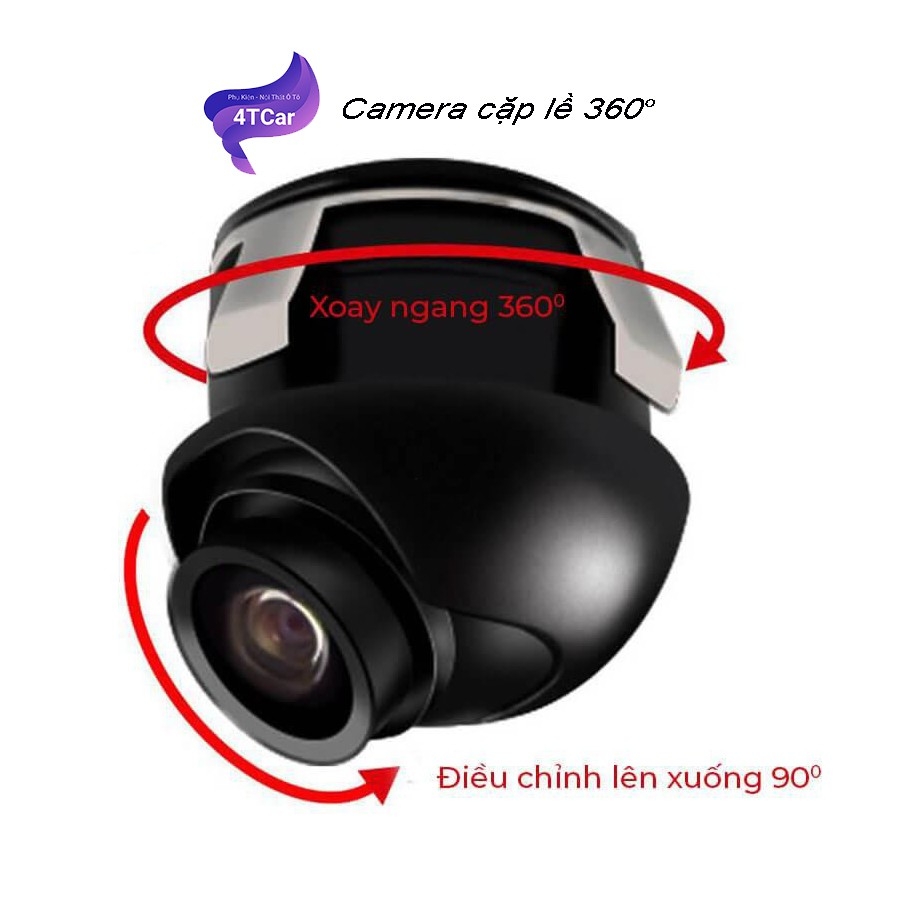 Camera XL 360 xoay 360 độ cặp lề ( lắp 2 bên gương ) có dây cắt vạch , đảo chiều dùng màn dvd , màn taplo