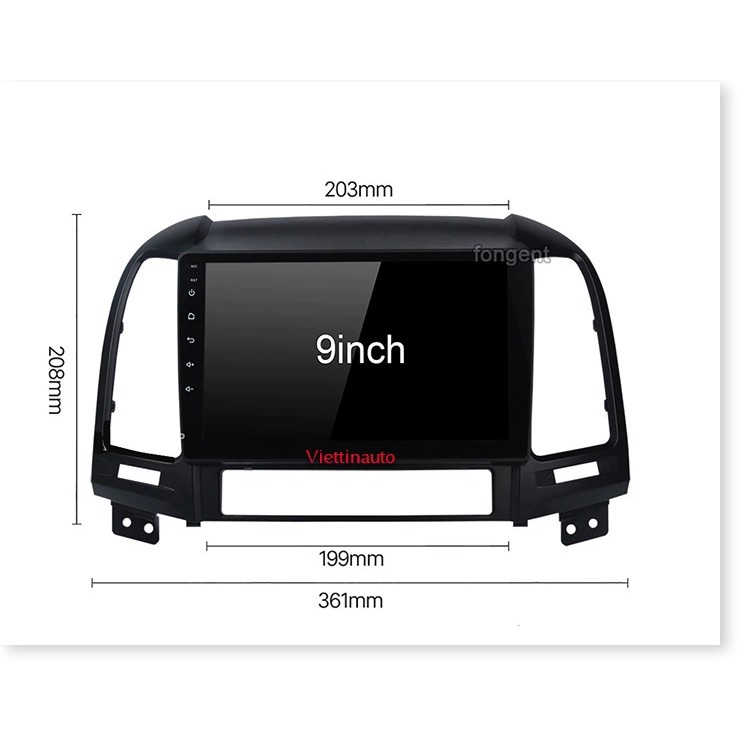 Mặt dưỡng Hyundai Santafe 2006-2012 (9 inch)