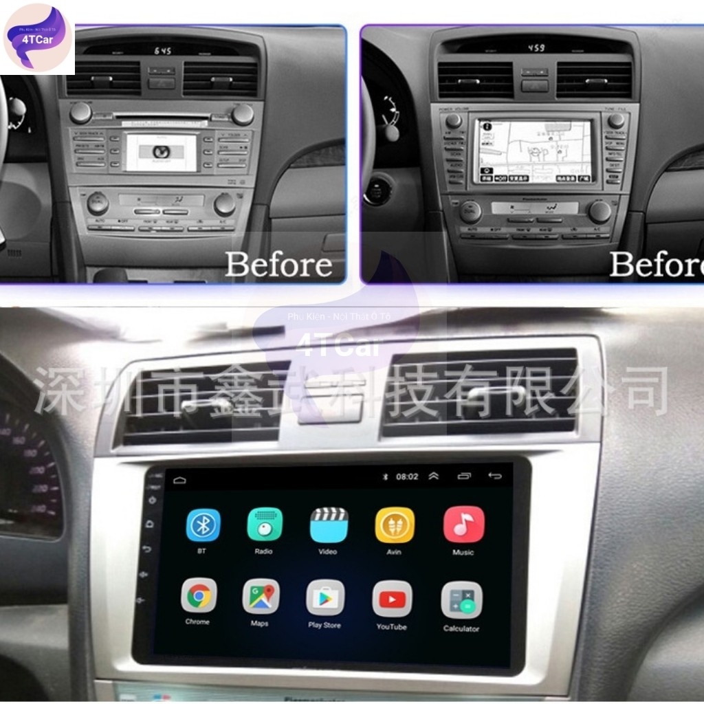 Mặt Dưỡng Toyota Camry 2006-2009 Lắp Màn Hình DVD Android 9 Inch