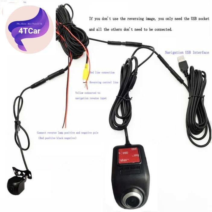 Camera Hành Trình Trước Và Sau U5 Dùng Cho Xe Ô Tô Sử Dụng Màn Hình DVD Android