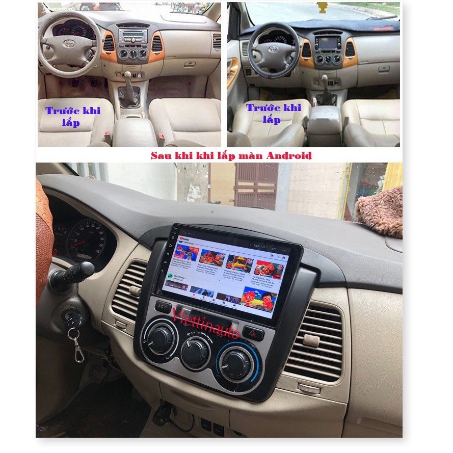 Mặt Dưỡng Toyota Innova 2007-2012 Bộ Bo Viền Số Sàn 9 Inch