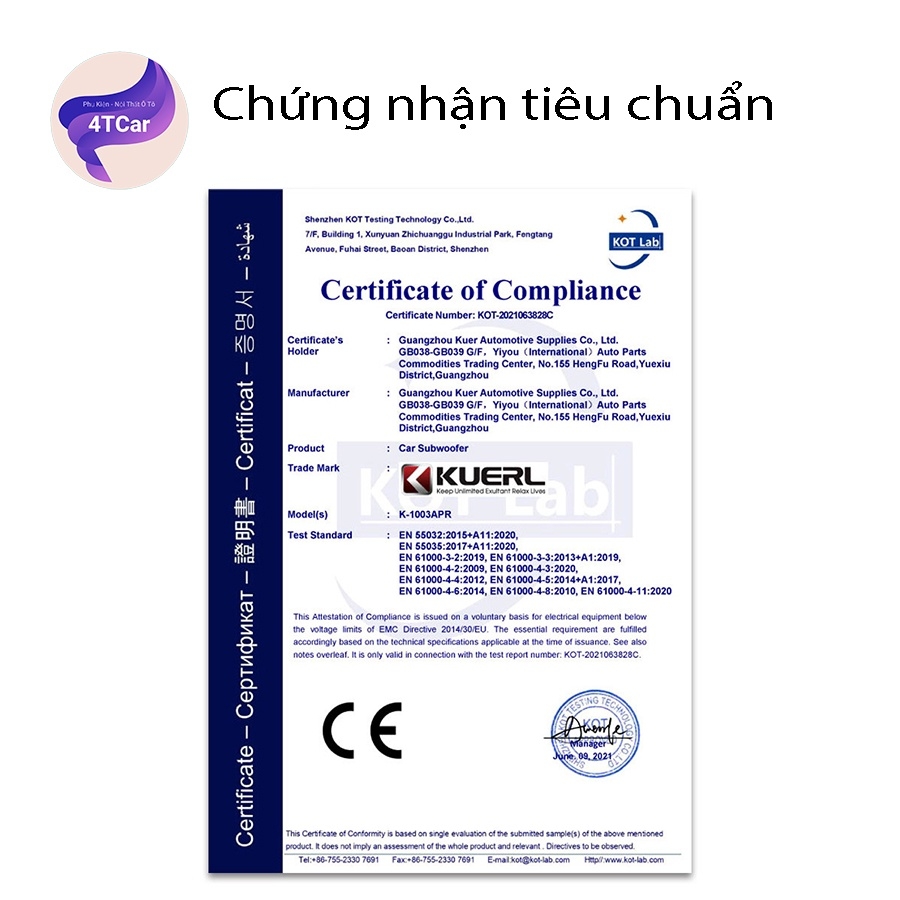 Line Out Chống Nhiễu KUERL K-103A – Phụ Kiện Lắp Loa Sub Siêu Trầm Ô Tô Chất Lượng Cao