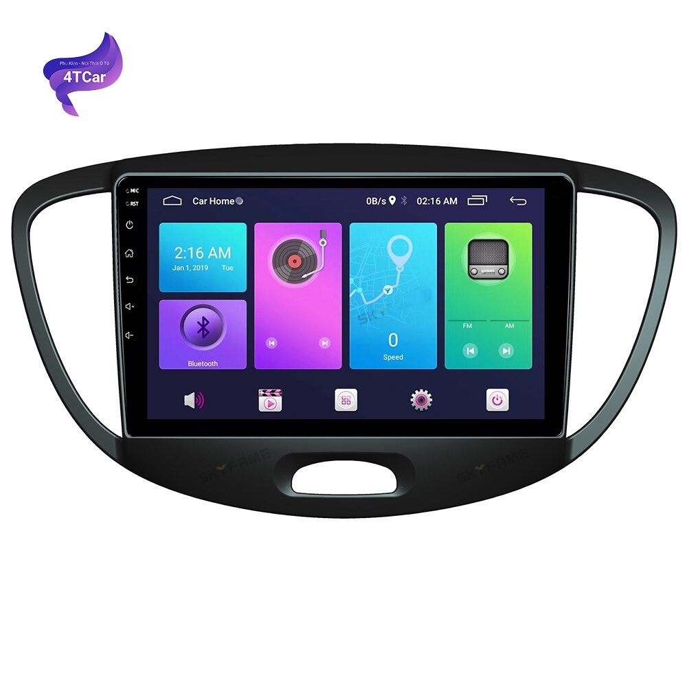 Mặt Dưỡng DVD Android Theo Xe Hyundai Grand i10 2007-2013 Kèm Jack Nguồn Lắp Màn Android 9 Inch