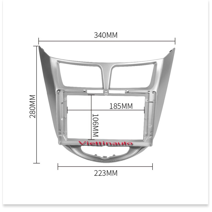 Mặt dưỡng Hyundai Accent, Verna  2012-2016 (9 inch) lắp màn hình android ô tô