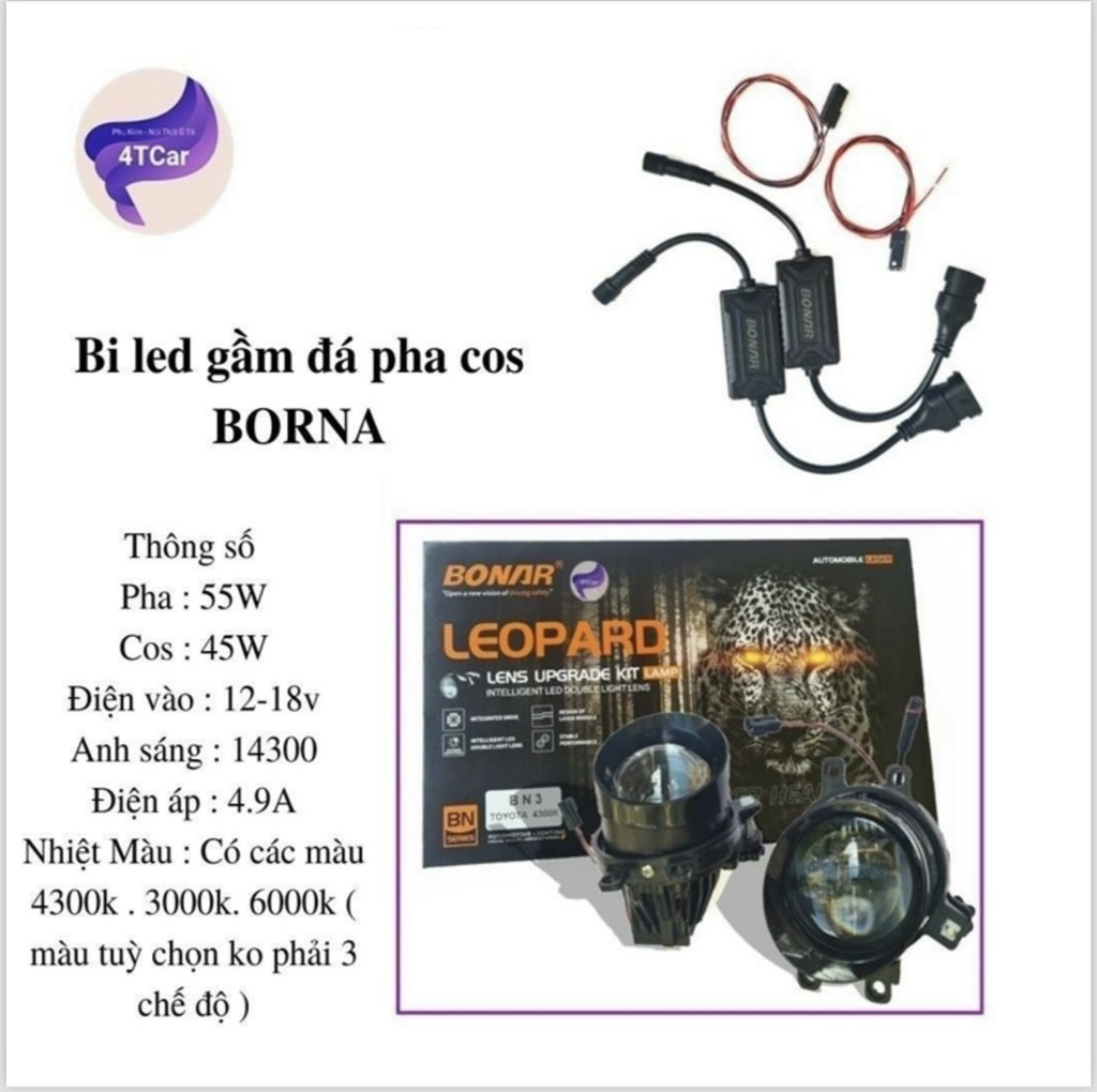 Bi LED Gầm Đá Pha Cos BORNA 6000K (Kích Thước 3 Inch) - hàng thanh lý bảo hành đổi mới 6 tháng