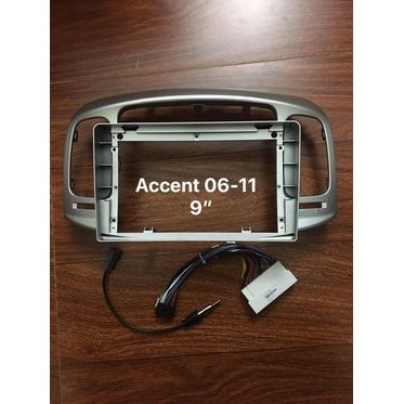 Mặt dưỡng Huyndai Accent 2006-2011 , verna  (9 inch) kèm jack nguồn màn android