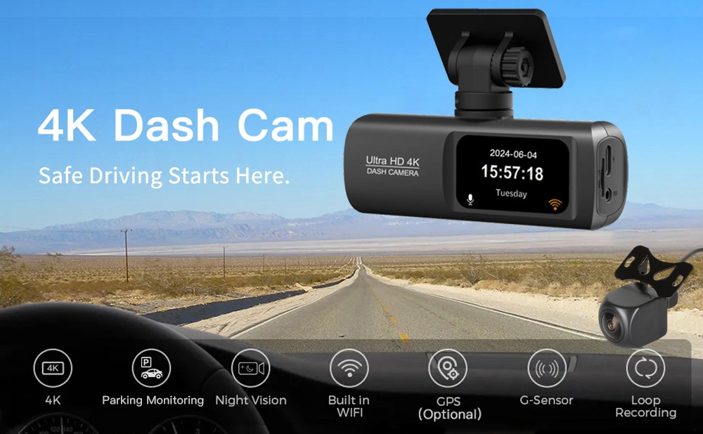 Camera Hành Trình V22 4K Ống Kính Kép: Giải Pháp Ghi Hình Toàn Diện, Bảo Vệ Xế Yêu Tối Đa