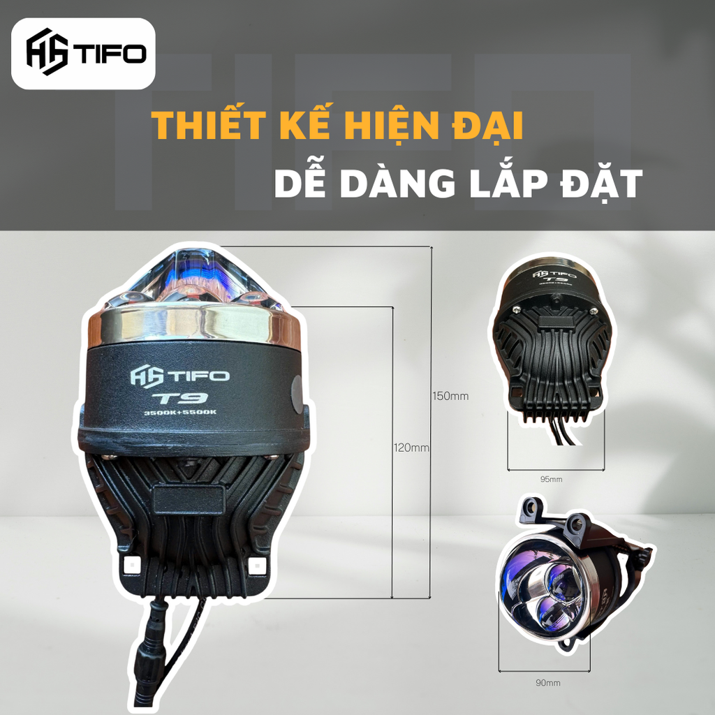 Bi Gầm LED TIFO T8 Kích Thước 3 Inch Chống Nước