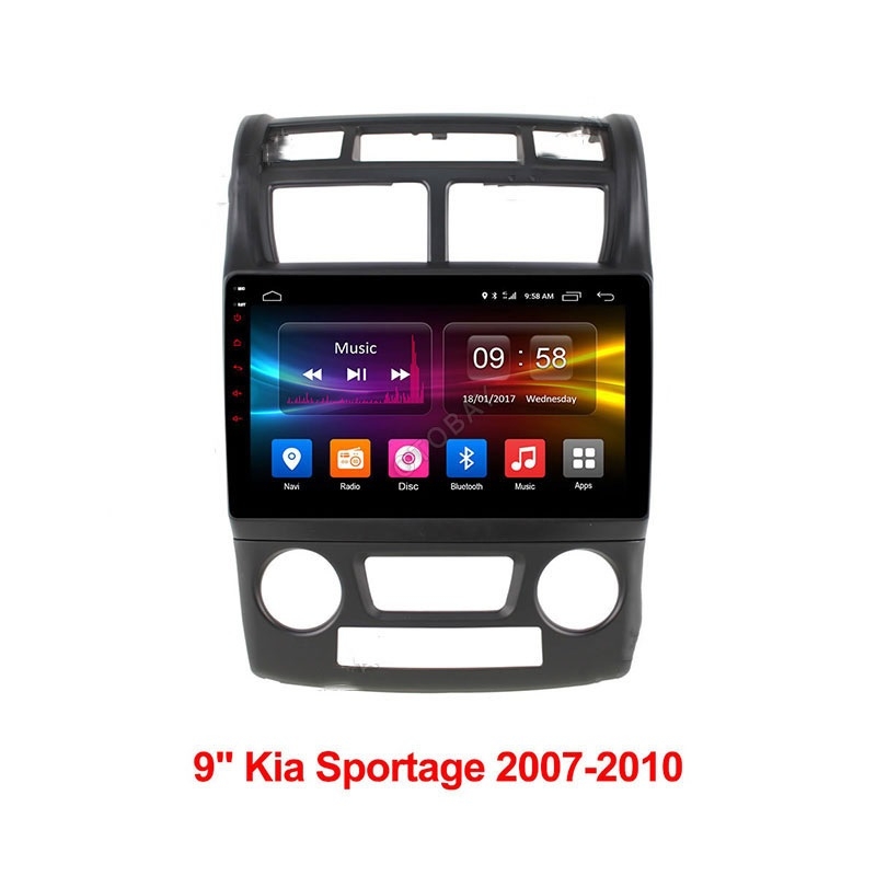 Mặt dưỡng Kia Sportage 2007- 2010  lắp màn hình dvd android 9 inch