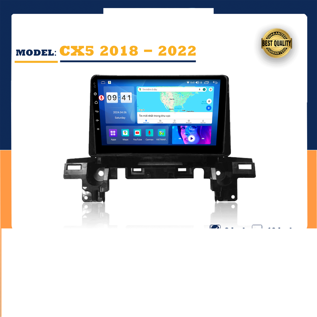Mặt dưỡng Mazda CX-5 2018-2023 lắp màn hình dvd android 9 inch