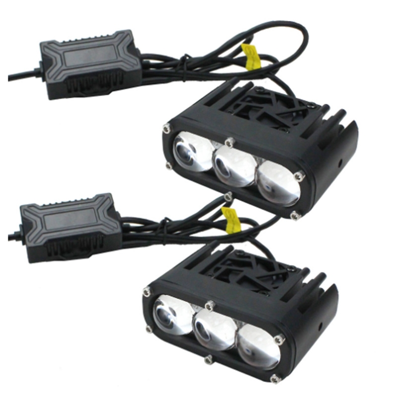 Đèn Pha LED 3 Mắt HYML U22 120W – Đèn Trợ Sáng Vàng Trắng 2 Chế Độ Cao Cấp Cho Ô Tô &amp; Mô Tô
