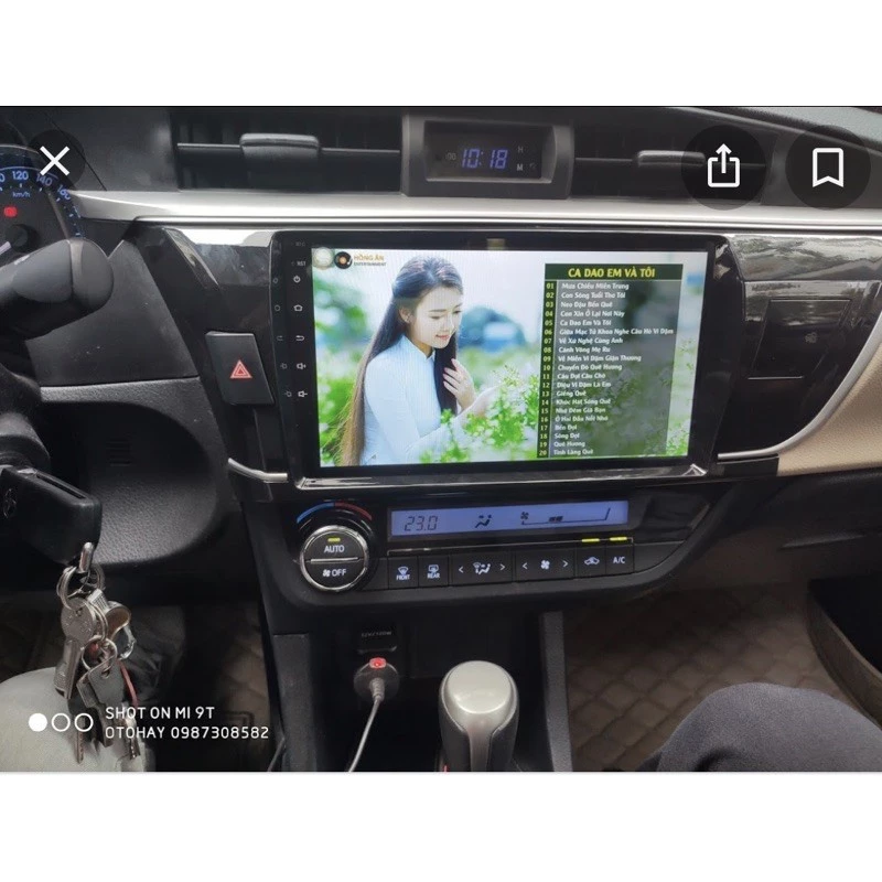 Mặt Dưỡng Lắp Màn Hình Android 10 inch Xe Toyota Altis 2014-2017 Kèm Giắc Nguồn
