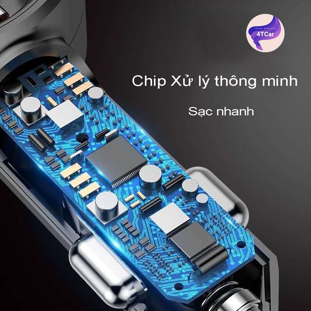 Sạc cắm tẩu ô tô SUPER FAST dây rút tiện lợi