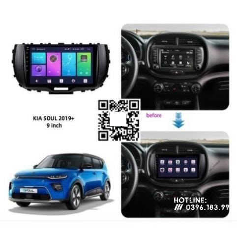 Mặt dưỡng Kia Soul 2019 - 2023 lắp màn dvd android 9 inch