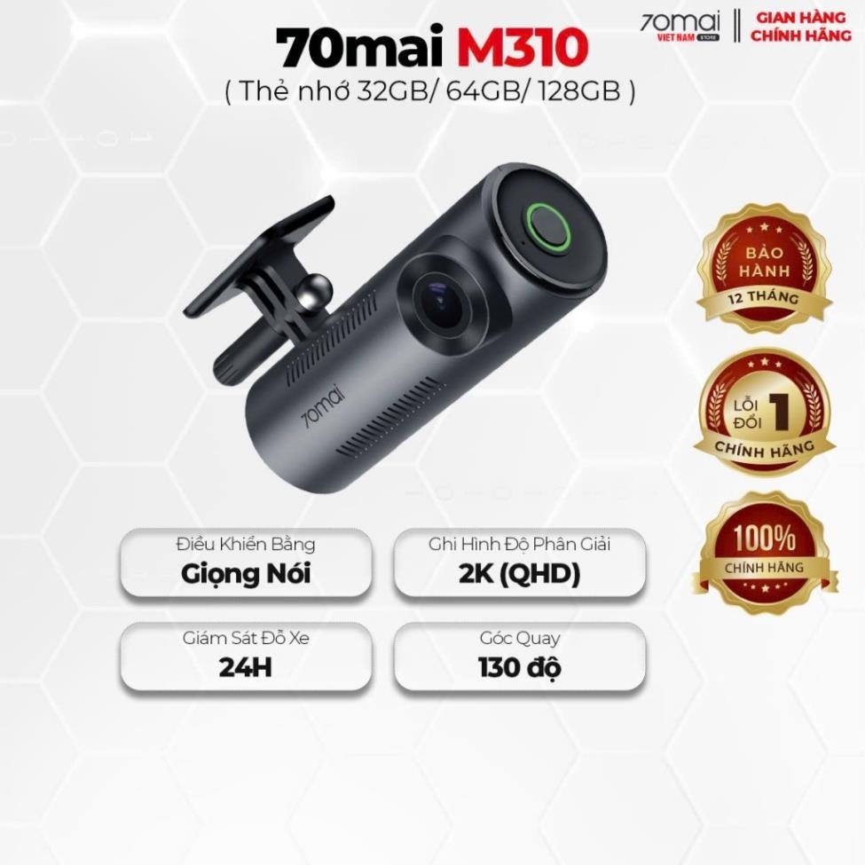 Camera Hành Trình 70mai M310 Phiên Bản Quốc Tế, Ghi Hình 2K QHD Ra Lệnh Giọng Nói