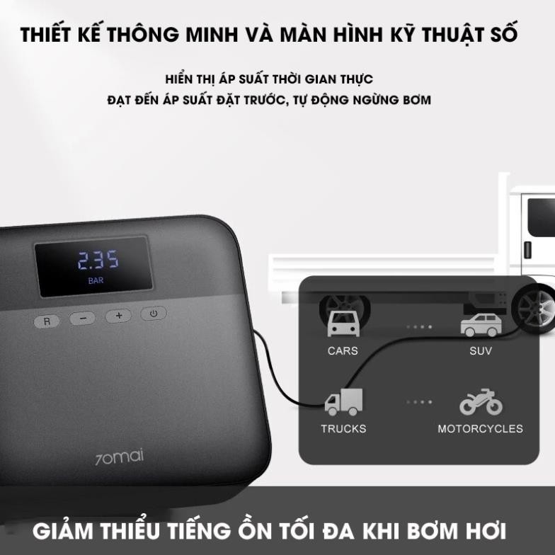 Bơm lốp ô tô 70mai TP03 chính hãng - Bơm điện tự động nhanh, phù hợp với nhiều loại lốp xe
