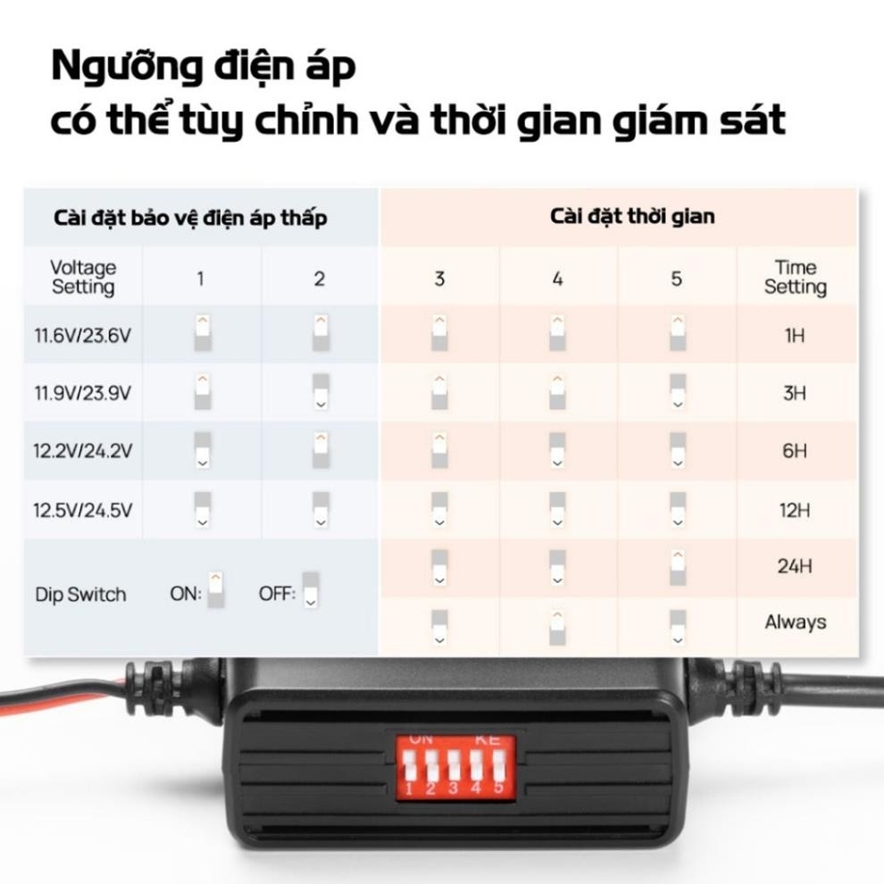 70mai OBD-II Hardwire Kit kích hoạt chế độ trông xe 24h an toàn cho camera hành trình 70mai