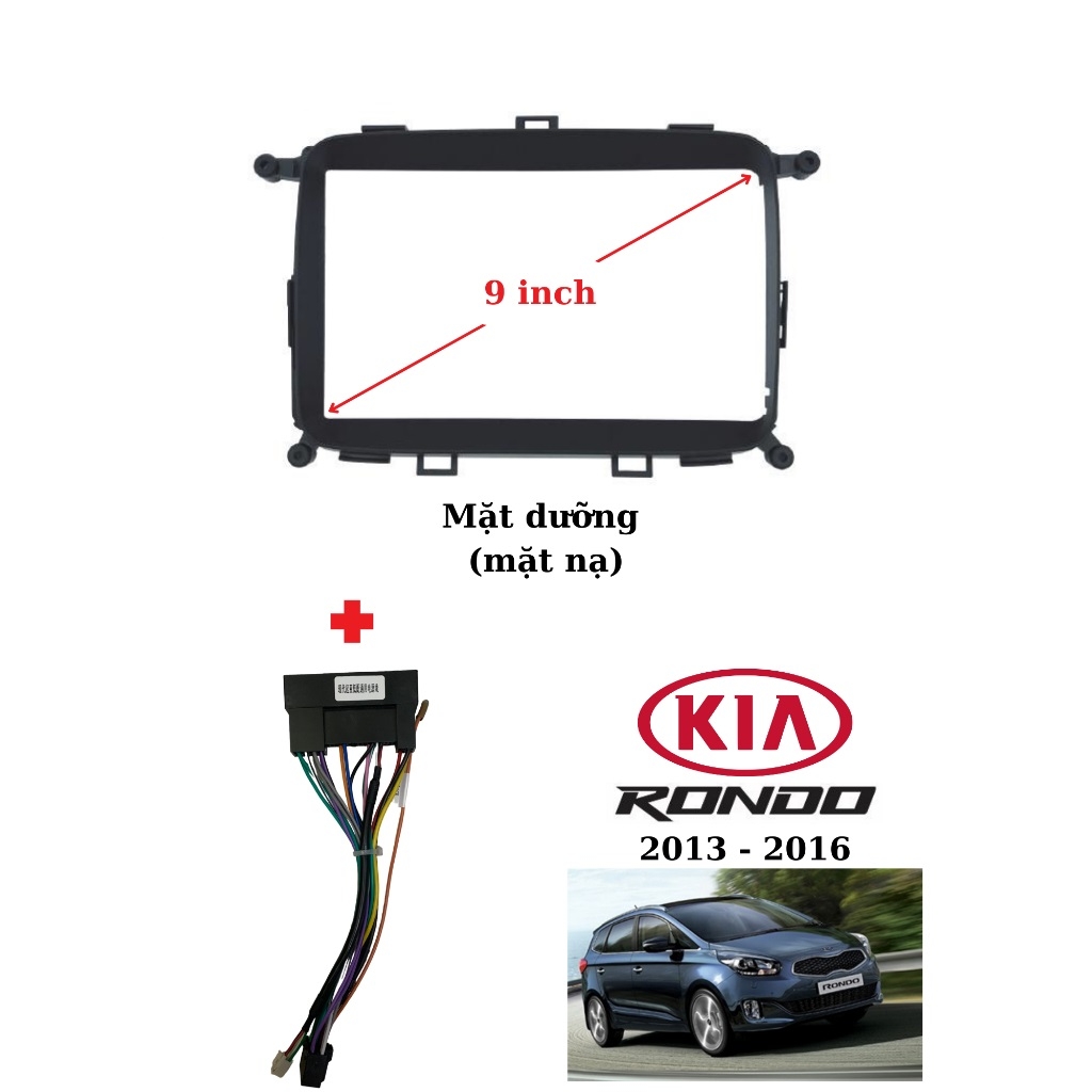 Mặt dưỡng Kia Rondo 2015-2020 lắp màn hình dvd android 9 inch