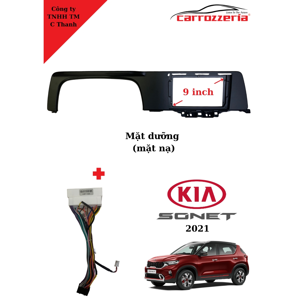 Dưỡng Kia Sonet 2022 - 2024 bản thiếu lắp màn android 9 inch
