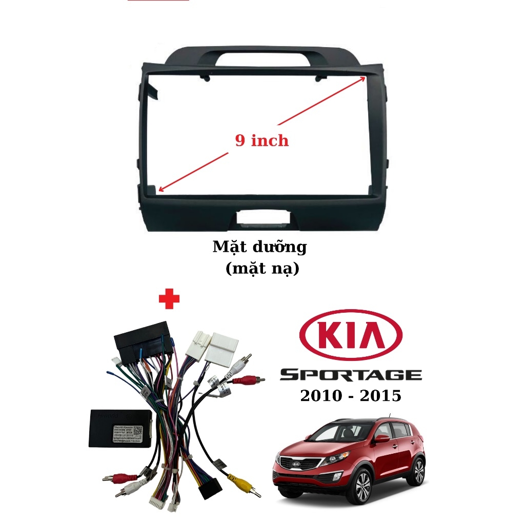 Mặt dưỡng Kia Sportage 2010 - 2015  lắp màn hình dvd android 9 inch