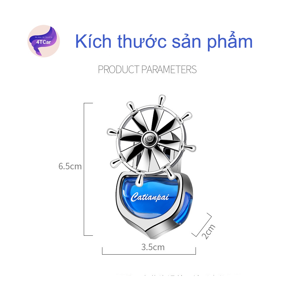 Quạt nước hoa cài Cửa Gió Điều Hoà Oto bánh lái tàu