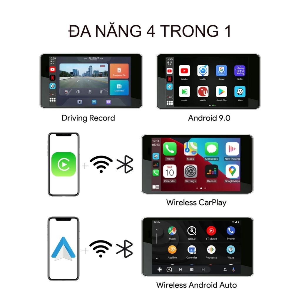 Carlinkit Android Box Tích Hợp Camera Hành Trình 1080P ( hàng thanh lý bảo hành 6 tháng lỗi hoàn tiền  )