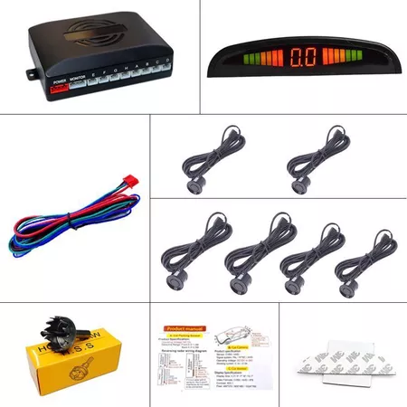 Cảm Biến Lùi 6 Mắt Cảnh Báo Va Chạm Ô Tô - mắt nhỏ 20mm ( Hàng Thanh  lý bảo hành 3 tháng chỉ còn màu đen )
