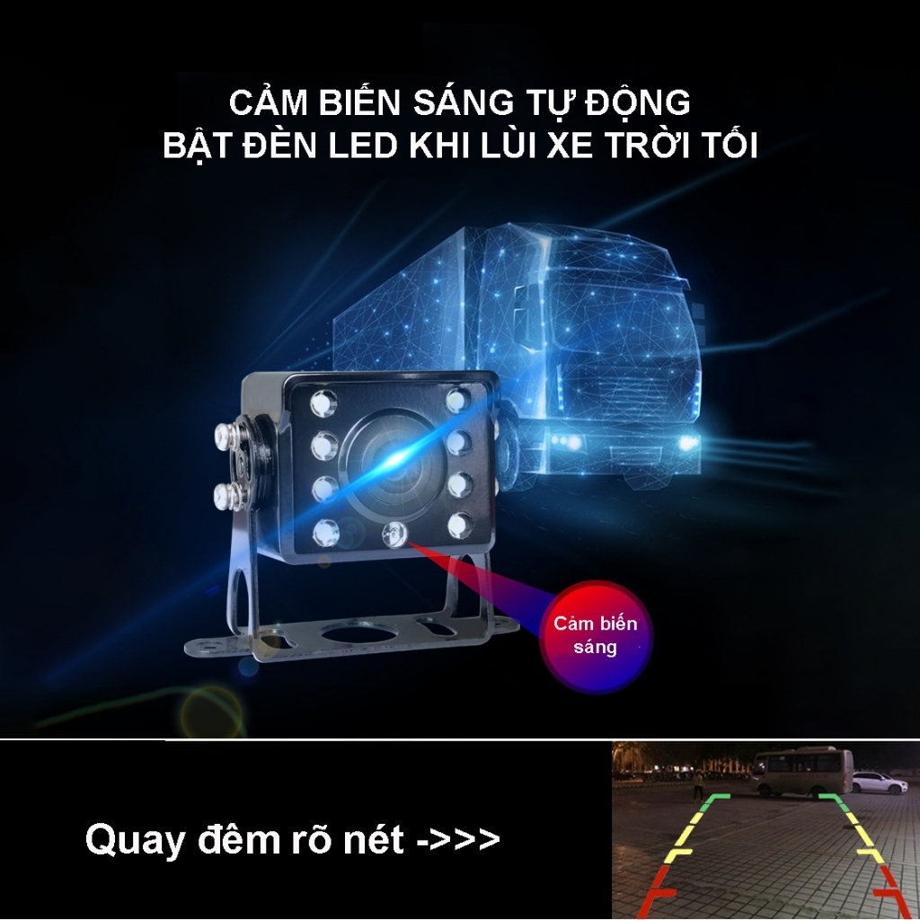 Camera lùi xe tải 2 chế độ AHD/CCD dùng được cho cả màn android và màn thường