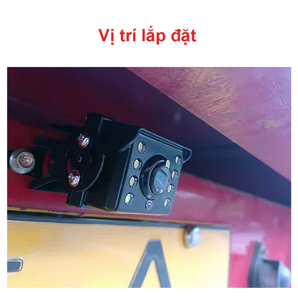 Bộ màn 4.3 inch đặt taplo, camera lùi xe tải 12-24V lắp cho xe công trình , ô tô, máy xúc, cẩu nguồn cắm tẩu