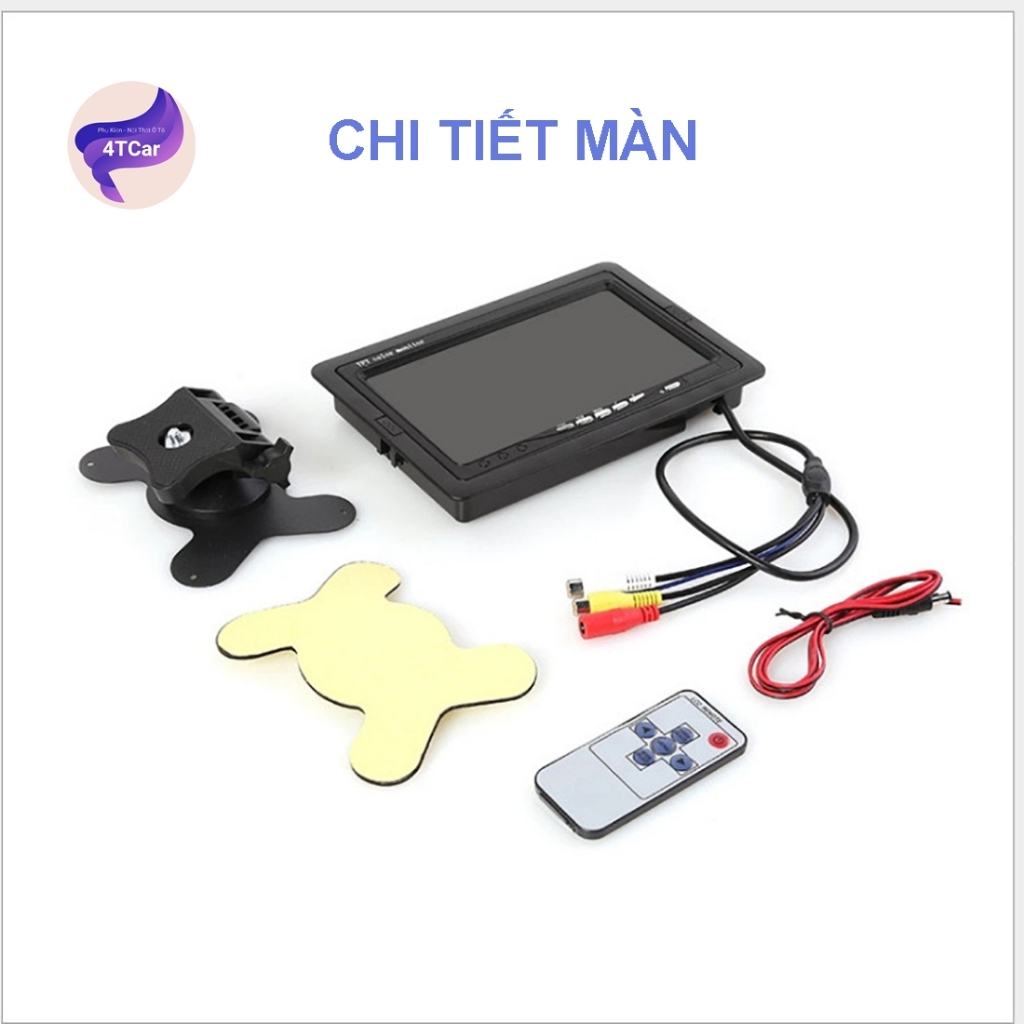 Màn hình 7 inch và camera lùi cho xe tải 12-24V lắp cho xe công trình , ô tô, máy xúc, cẩu nguồn cắm tẩu