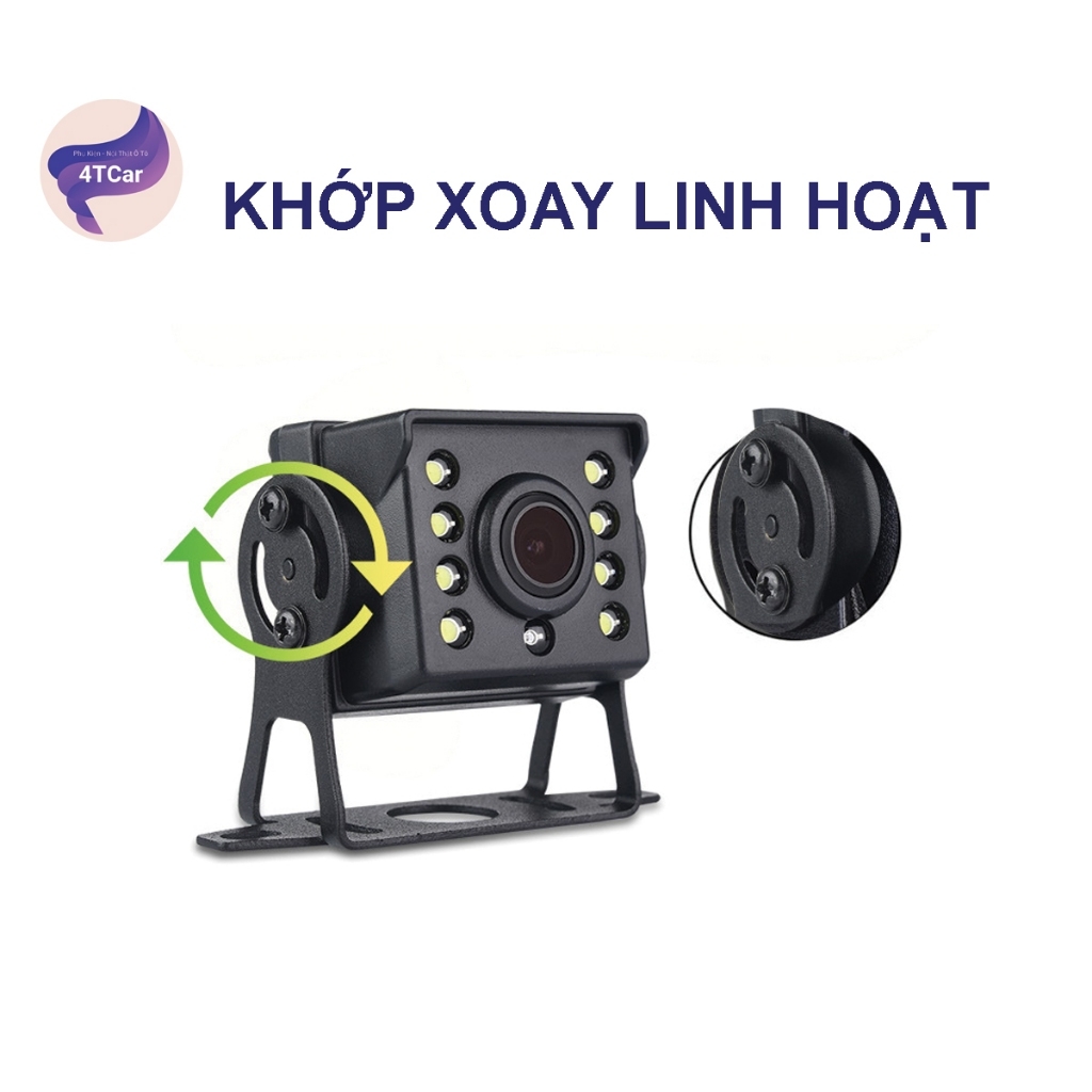 Camera Lùi Xe Tải Xe Khách Xe Bus 9V-36V Hồng Ngoại CCD Dây Tín Hiệu Dài 10m,15m,20m có đèn LED hồng ngoại trợ sáng