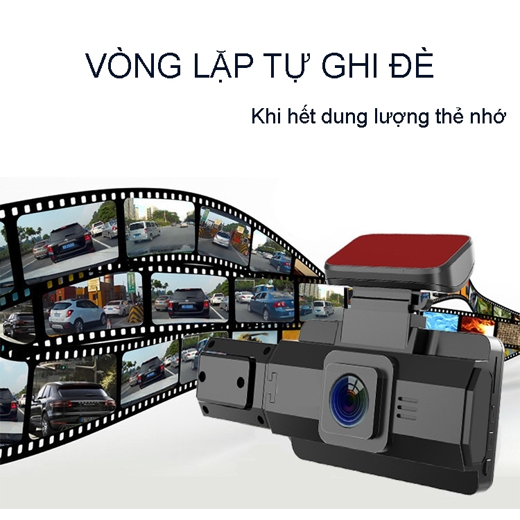 Camera hành trình quay 360° độ HT01 Cam hành trình ô tô màn 3 inch