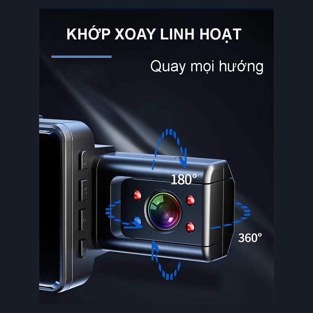 Camera hành trình quay 360° độ HT01 Cam hành trình ô tô màn 3 inch