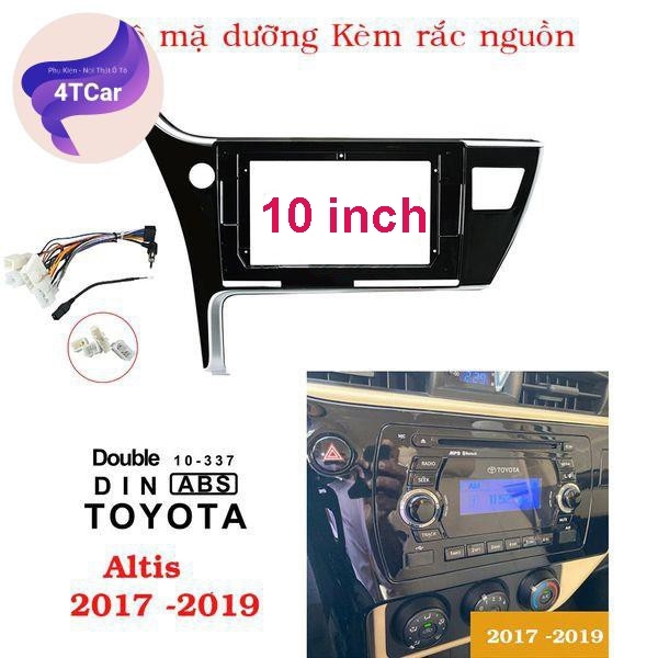 Mặt Dưỡng Màn Hình Xe Toyota Altis 2018-2021 Kèm Rắc Nguồn Zin 10 Inch