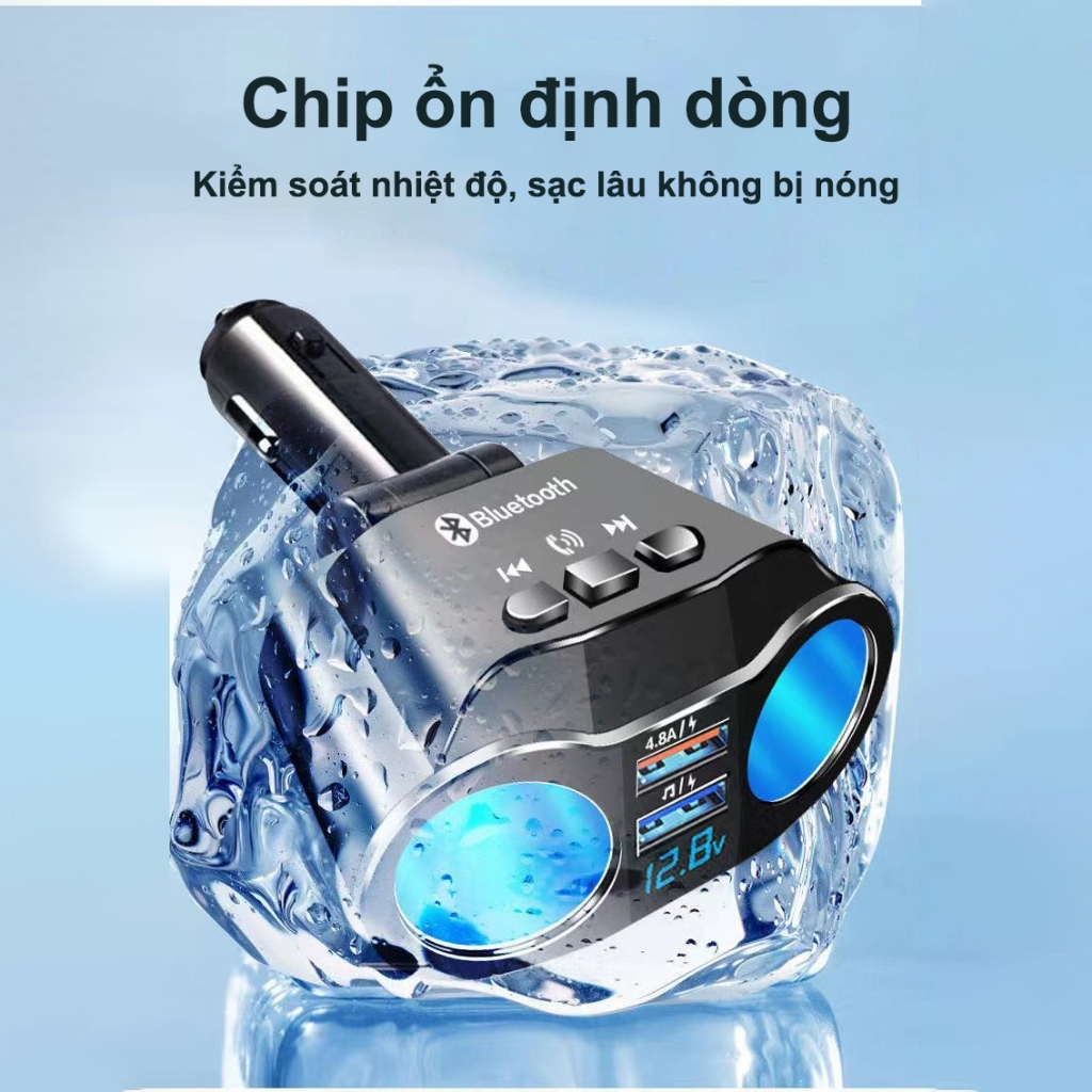 Tẩu Sạc Nhanh USB Type C PD QC3.0 120W Chuyên Dụng Cho Xe Hơi kết nối bluetooth