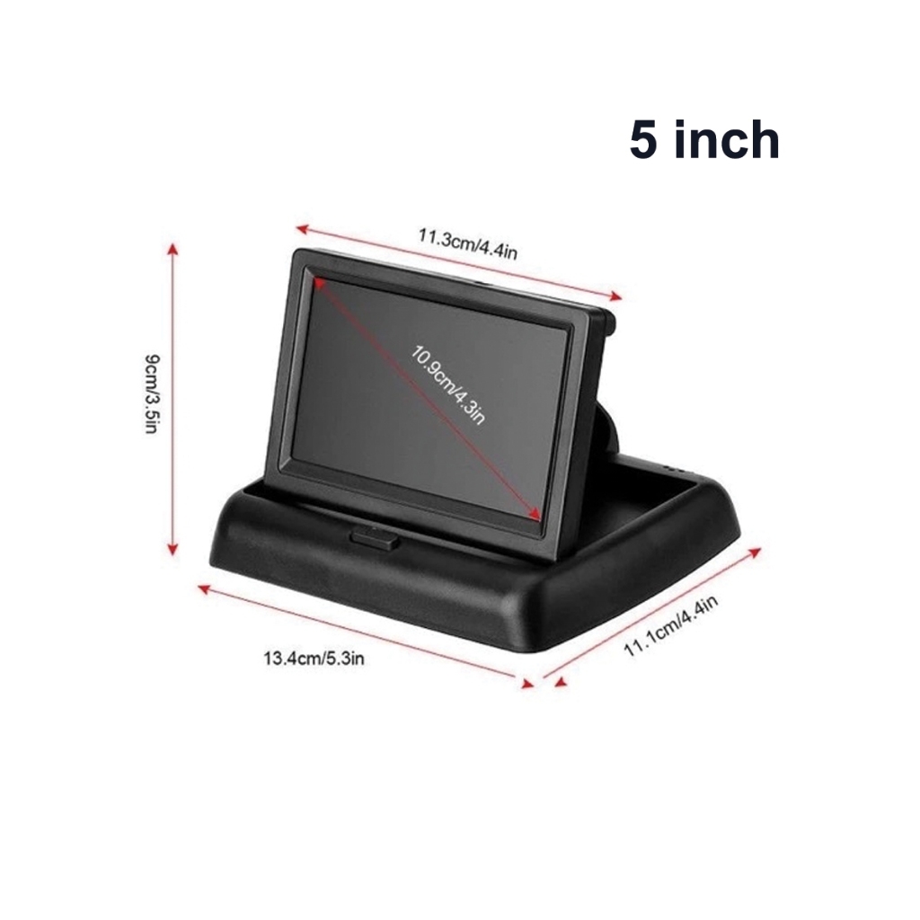 Màn hình taplo 5 inch xe tải xe ben + cam lùi 8 led cắm tẩu dây 6m