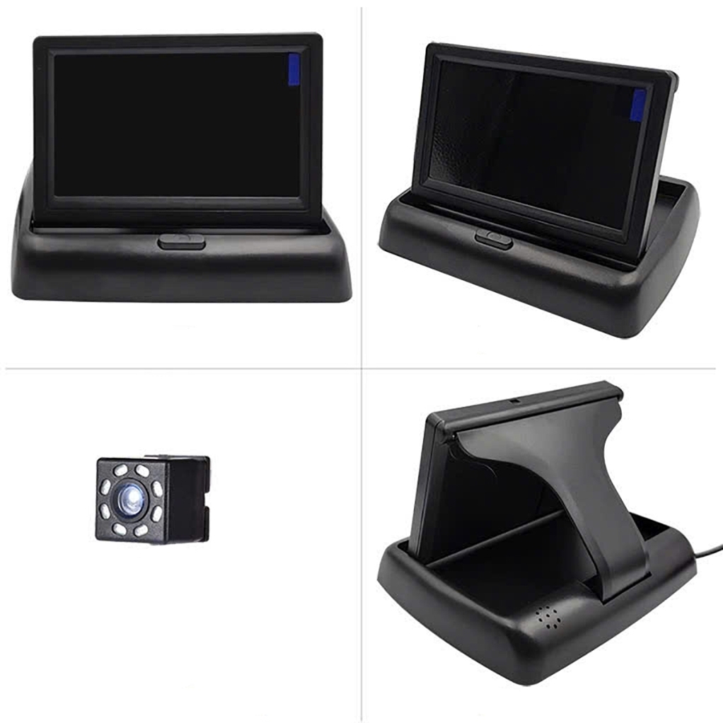 Màn hình taplo 5 inch xe tải xe ben + cam lùi 8 led cắm tẩu dây 6m