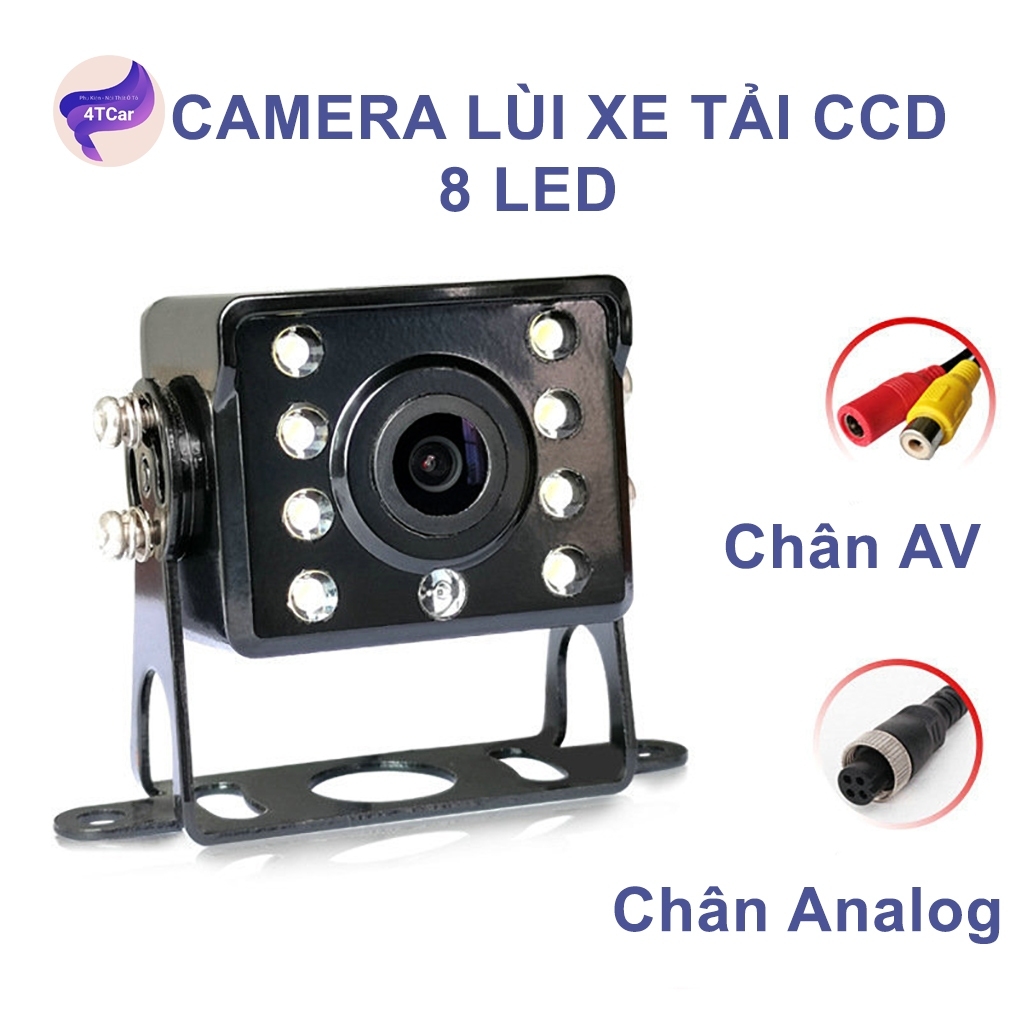 Camera lùi xe tải 8 led chân AV hoặc chân Analog