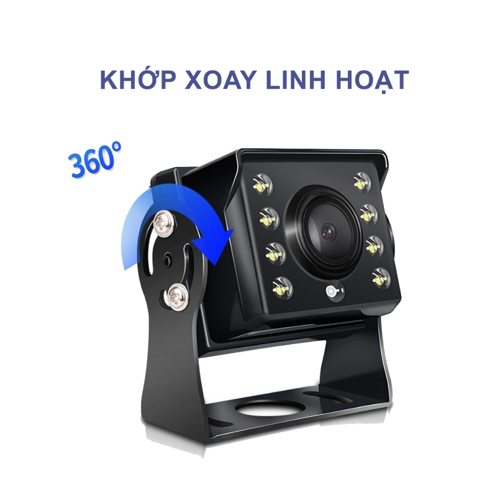 Camera lùi xe tải 8 led chân AV hoặc chân Analog