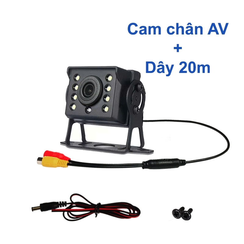 Camera lùi xe tải 8 led chân AV hoặc chân Analog