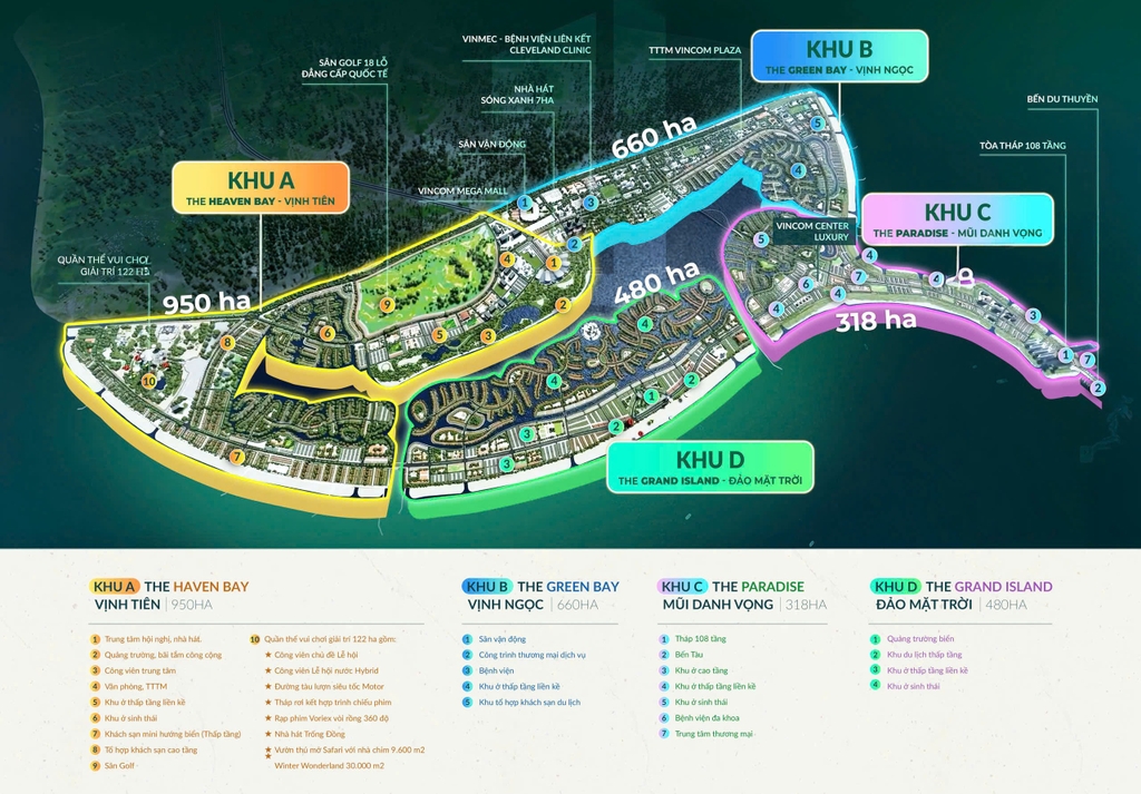 Bản đồ phân khu và tiện ích của Vinhomes Green Paradise Cần Giờ