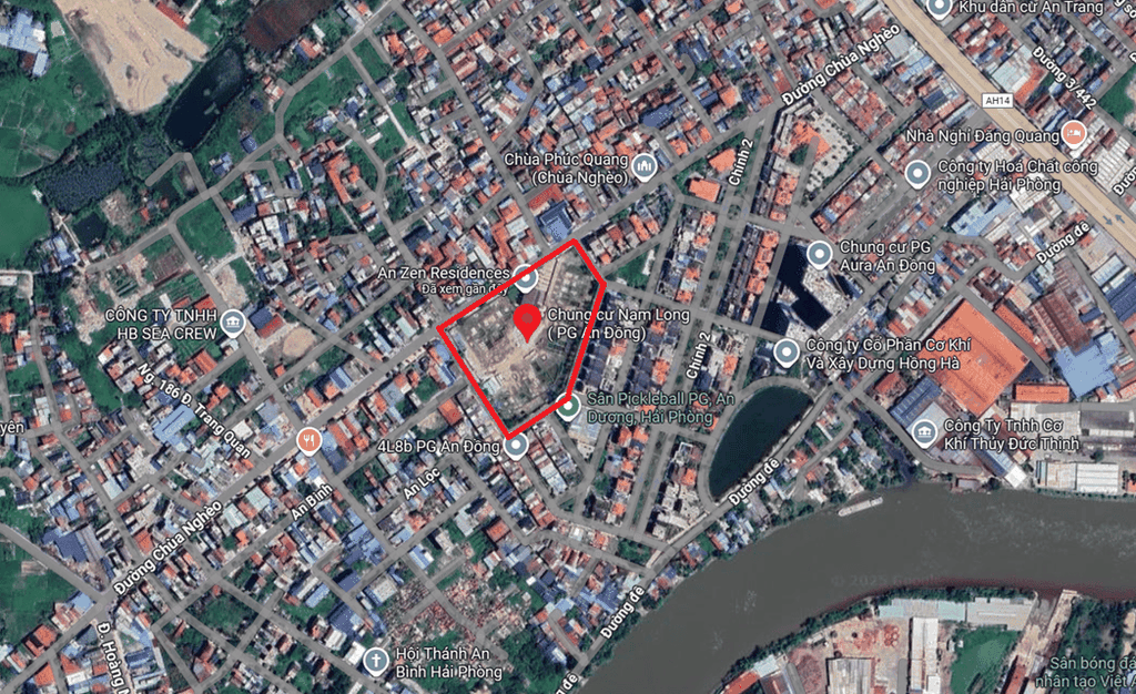 Bản đồ vệ tinh dự án Chung cư Nam Long An Zen Residences Hải Phòng