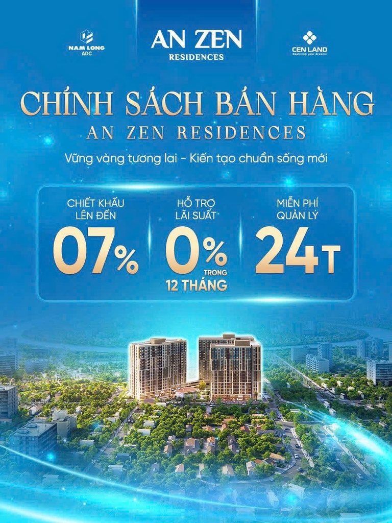 Chính sách mở bán dự án căn hộ chung cư An Zen Residences Hải Phòng đầy hấp dẫn