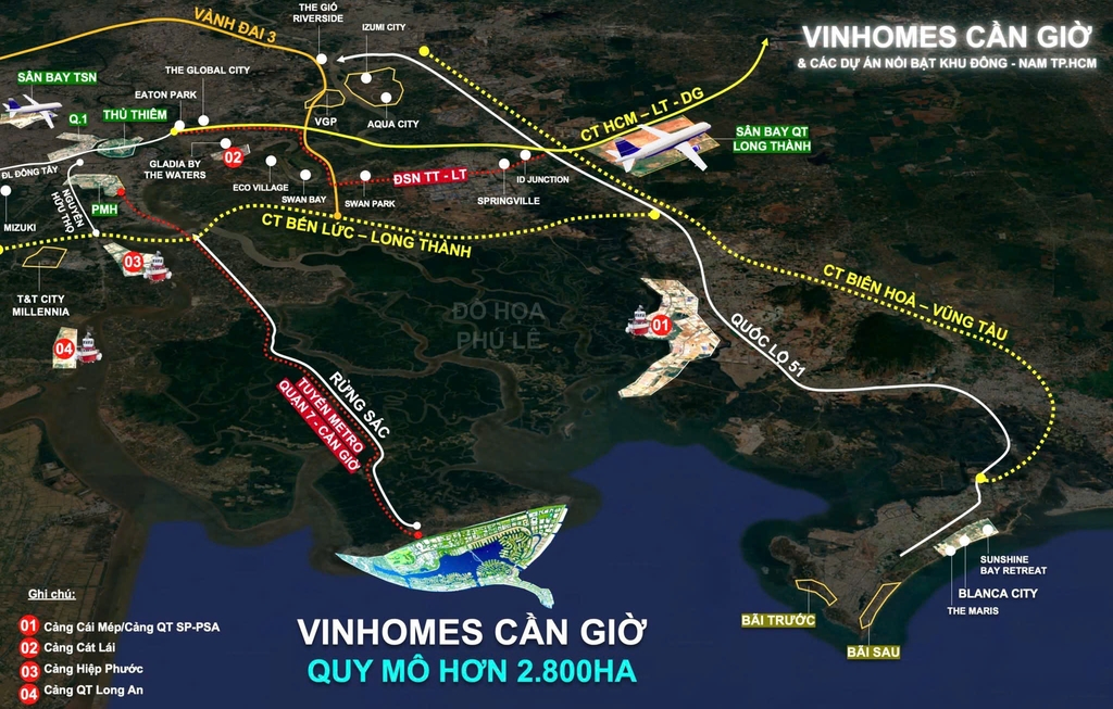 Vị trí kim cương của Vinhomes Green Paradise Cần Giờ kết nối 4 cực kinh tế