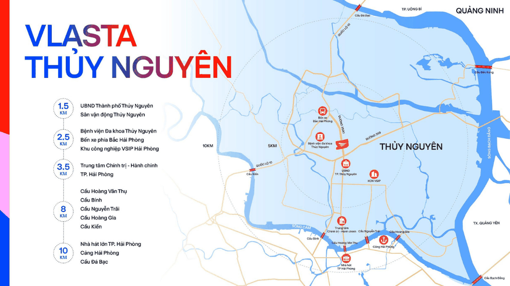 Vị trí dự án Vlasta Thủy Nguyên trên trục 359C