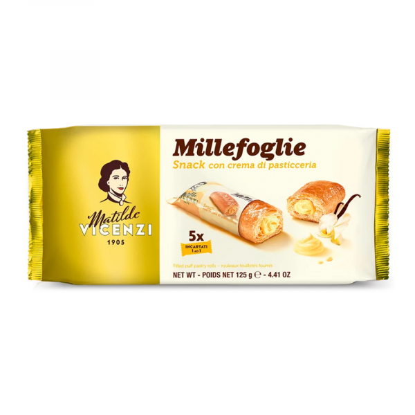 Bánh ngàn lớp Puff Pastry Nhân Kem Hạt Dẻ/Cuộn Kem/Phủ Đường Matilde Vicenzi - {{store}}