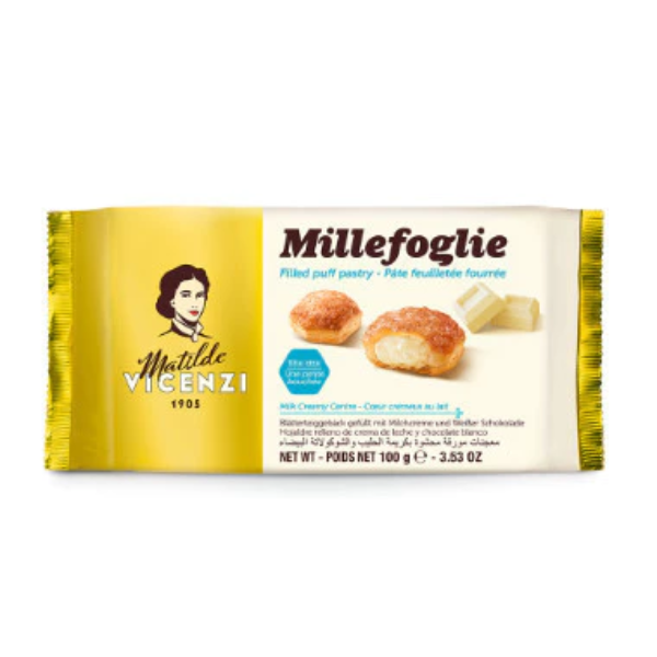 Bánh ngàn lớp Puff Pastry Nhân Kem Hạt Dẻ/Cuộn Kem/Phủ Đường Matilde Vicenzi - {{store}}
