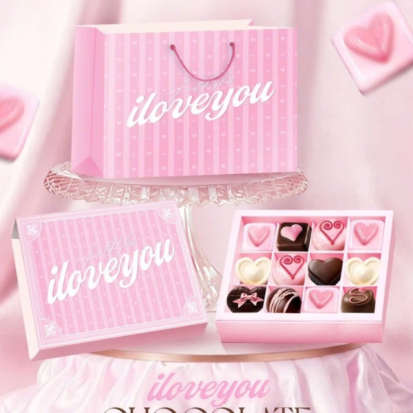 Set 5 Hộp giấy đựng socola Valentine 9v 12v – Hộp quà tặng người yêu sang trọng - {{store}}